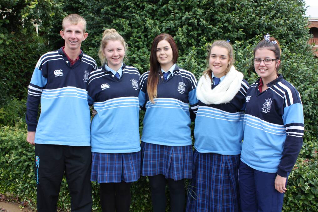 The former St Mary’s College students who will be immersing themselves in a foreign culture on the Kiribati Islands. From left: Pat Rankmore, Jess Carlow, Sarah Longworth, Emily Osmond and Sophie Sainsbury. 