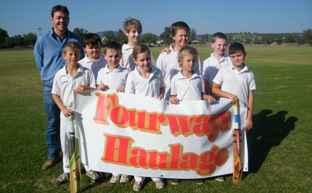 12 years and under Gunnedah junior cricket side, Fourways Haulage. Pictured back row, from left: John Martin (manager, Fourways Haulage), Mitchell Herden, Isaac Shaw, Joshua Langdon, Peter McCormack. Front row, from left: AJ King, Lachlan Pennicuick, Lucas Jensen, Tyrone Winsor, Noah Beasley. Absent: Dakota Milne, Tom Sheedy, Joel Solomon and Braithen Winsor.