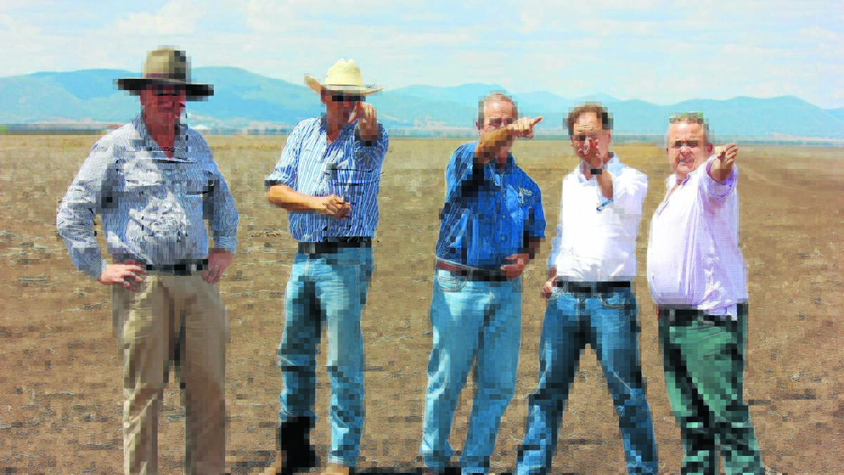 Not happy: (Left) Minister for Agriculture and Member for New England Barnaby Joyce visits the Liverpool Plains.