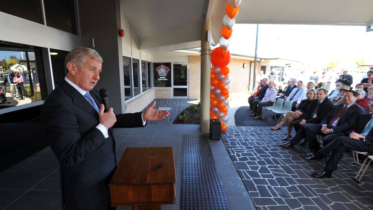 Minister for Regional Australia Simon Crean at the opening of the centre in 2012.