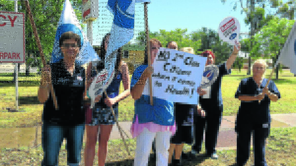 Gunnedah hospital staff protest over staffing levels this month. Nurses say they do not have enough staff to attend to patient needs – particularly at night.
