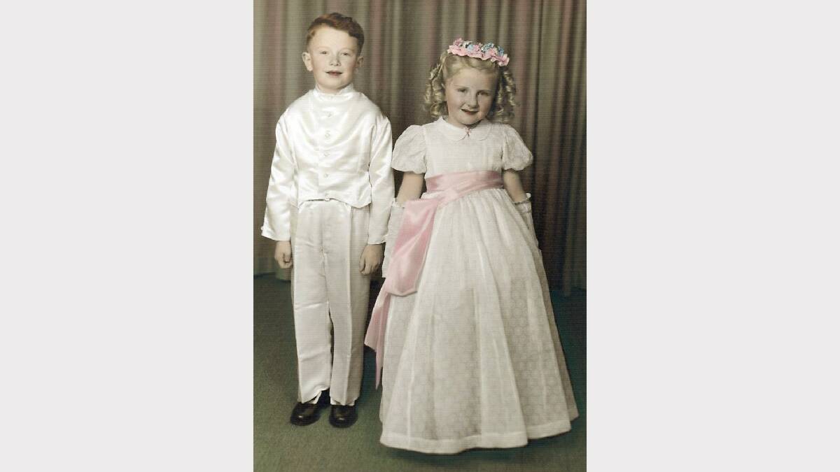 Rosemary Charters, now Cocks and brother Chris in 1958.