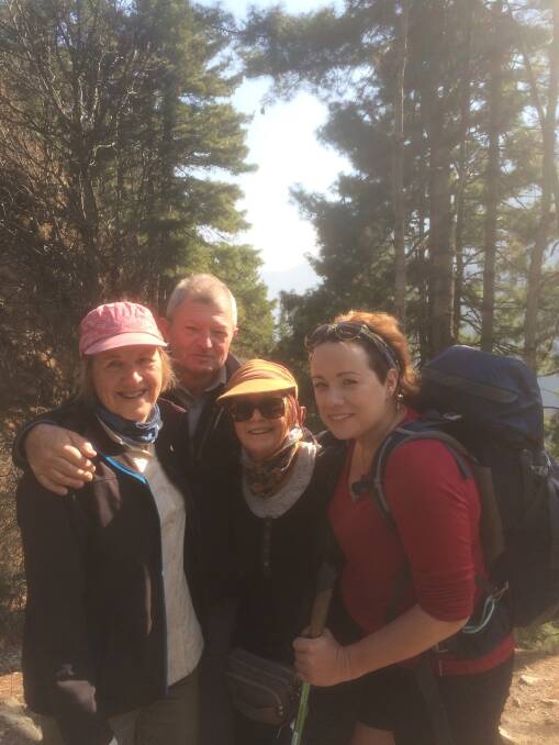 The end of the trekking trail for the Gunnedah four Prue and Mark Kesby, Jill Hope and Christina Pearce.