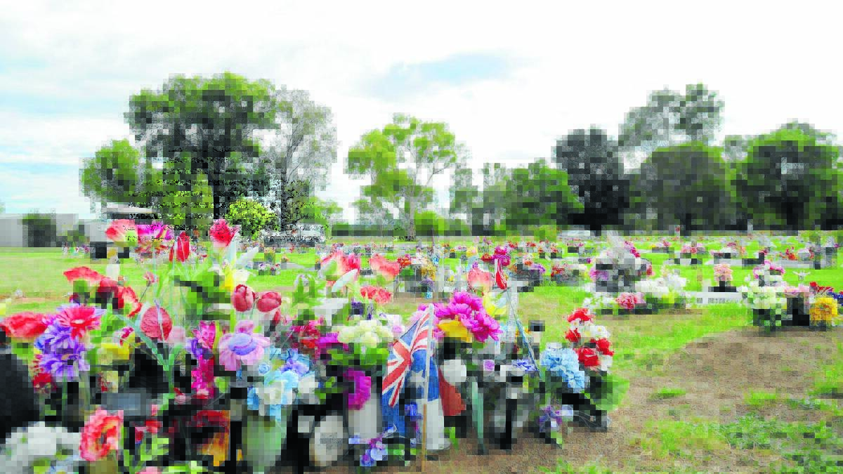 Maintenance concern: Gunnedah Shire Council is cracking down on tributes at the Memorial Park Cemetery.