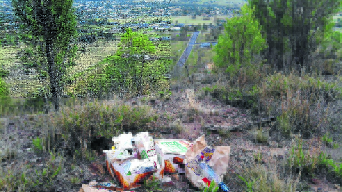 Rubbish left at scenic Porcupine Lookout.