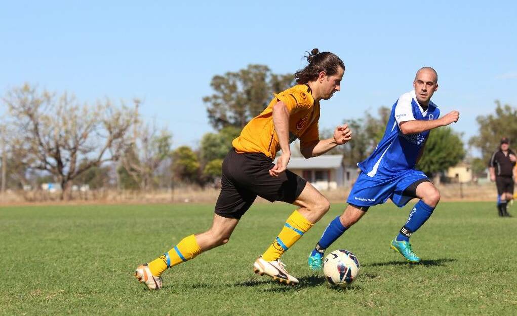 Gunnedah FC against Quirindi in their round one clash. FC will face off against the Gunnedah Hawks in this weekends local derby.