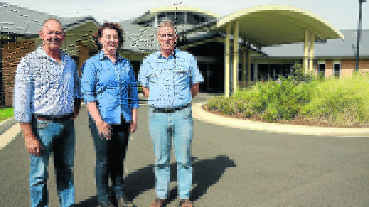 Gunnedah Rural Health Centre board chairman Keith Perrett with Whitehaven Coal’s general manager for health safety environment and communities Kirsten Gollogly and Whitehaven Coal’s community relations officer Daryl Campbell.