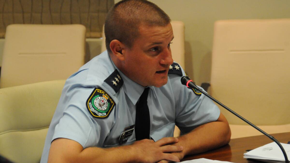 Acting Inspector Josh McKenzie addresses the Crime Prevention Committee meeting on Tuesday.