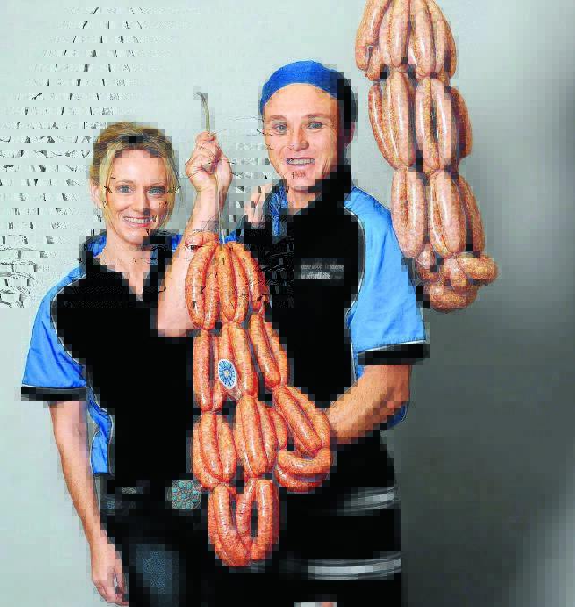 Sausage King contenders Eliesha Walker and Luke Orchard from Namoi River Meats.
