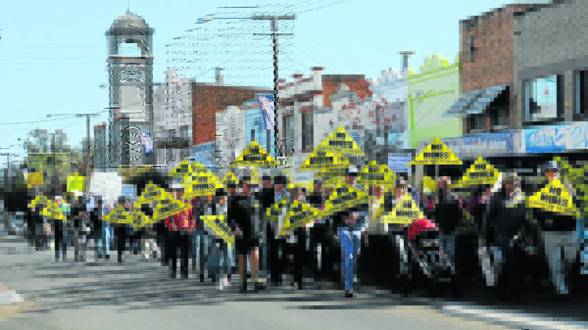Protesters march in Gunnedah in 2014.
