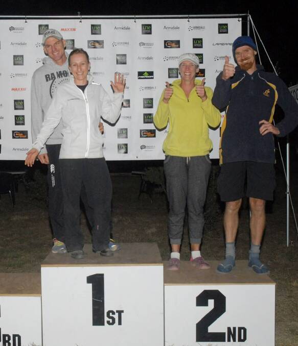 Runners-up from Gunnedah Heather Jaeger and Pete Hall (right) who placed second in the mixed pairs race category at Armidale.