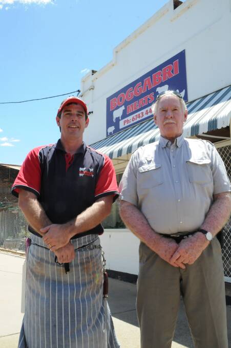 Another chance: Boggabri Meats manager Paul Higgins with Roger Hollingworth from Boggabri Lions.