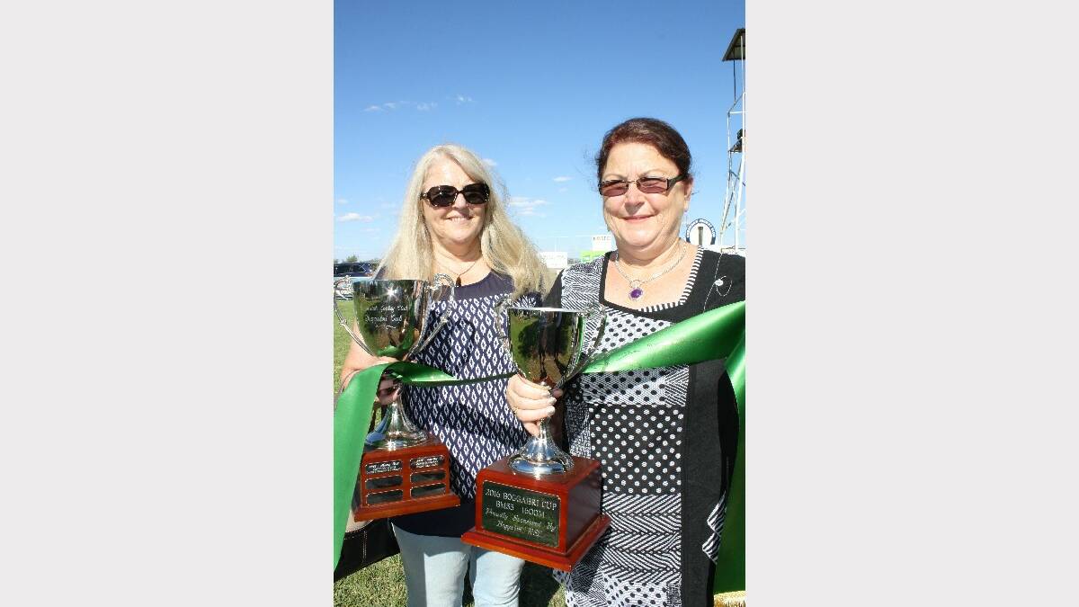 Classic Attitude owner Paula Dykes (right) with sister, Ros Green, at the Cup presentation.