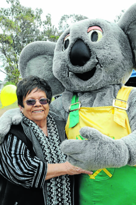 GUNNEDAH Shire’s first Aboriginal councillor Gwen Griffen with Gunny the Koala, Gunnedah’s mascot at last year’s celebration.