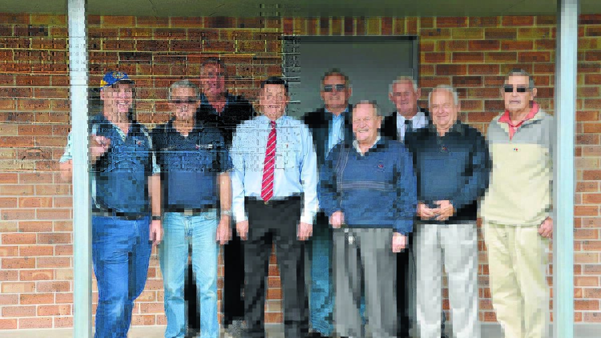 GUNNEDAH Lions Club members at the official opening of the RV Park, back from left, Rob Johnstone, Greg Mackay and Stuart Muddle. Front, Martin Guerney, Neville Steele, Paul Hope, Bill Finlay, Robert Mansfield and Jim Noon.
