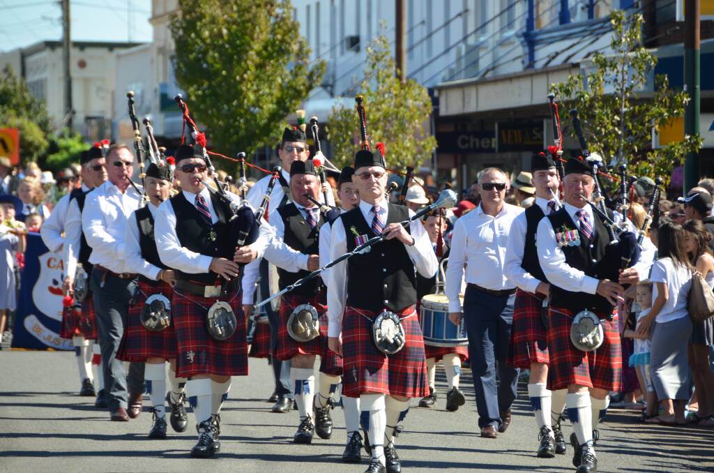 Plains Pipes and Drums performing on Anzac Day last year.