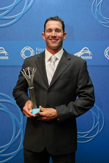 Gunnedah tennis coach Craig Louis in Melbourne after receiving  his Tennis Australia award for Coaching Excellence-Club