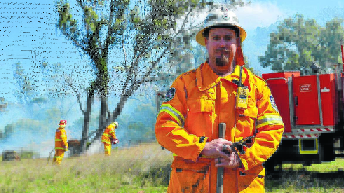 RFS district technical officer Scott McPherson at the burn on Eveleigh Road yesterday.