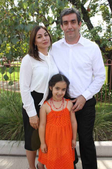 Doctor Arash Vajed Samiei (right) with his wife Parisa Arianejad, and their daughter Sophia Vajed Samiei.