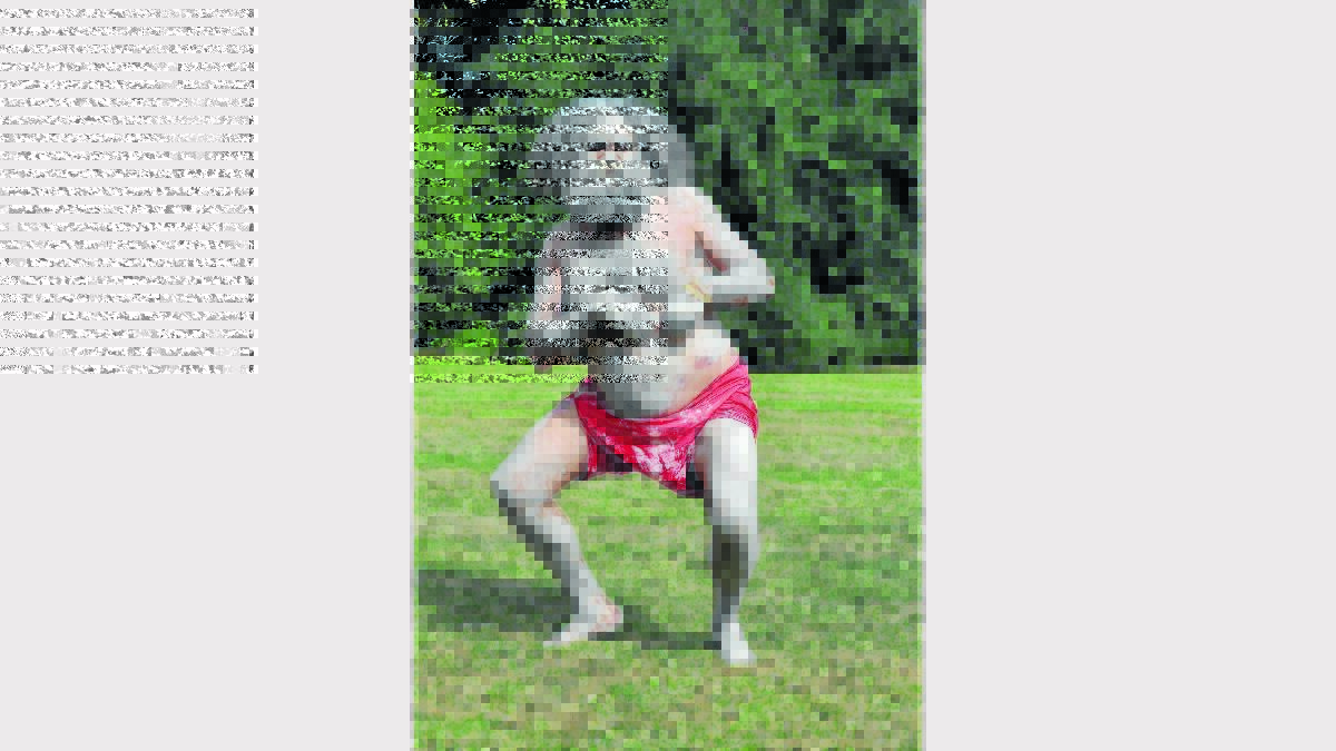 ERIC Natty performing the dance of the Red Kangaroo, which is synonymous with the local Gomeroi people.
