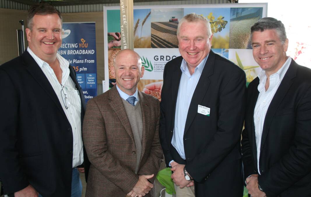 TEAM: James Clark, Minister Niall Blair, John Minogue and NSW Farmers CEO Matt Brand.
