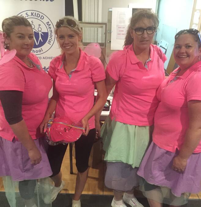 DRESSED TO THRILL: This group of women won the award for best dressed at the GS Kidd Memorial School Charity Golf Day at the Gunnedah Golf Club on Sunday.