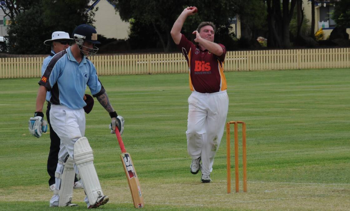 PROMINENT ACHIEVERS: Albion bowler Jamie Eveleigh snared a hat-trick before Matt Brady, pictured backing up, helped Court House to victory.