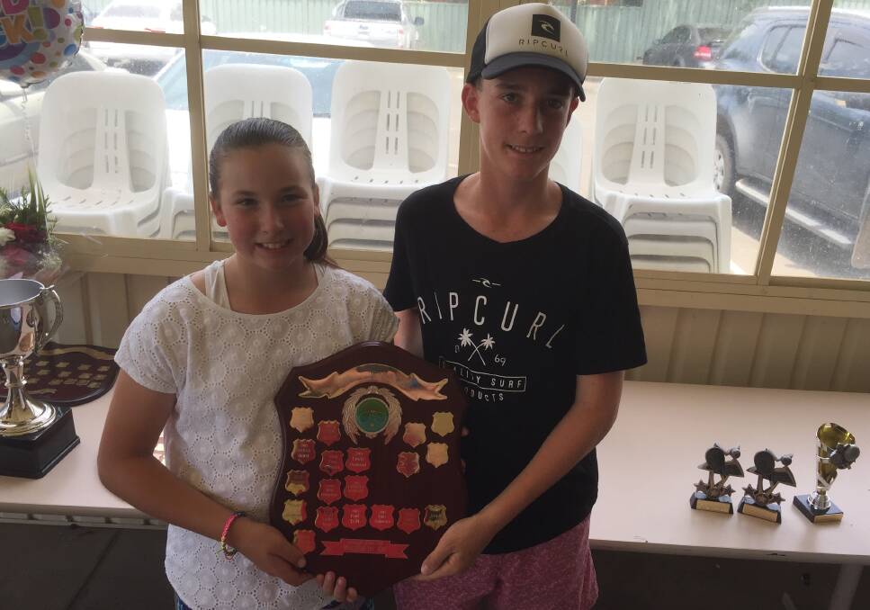 ROOKIES WINNERS: Isabelle Moore (junior rookie of the year) and Aaron Osmond (Arthur Turner rookie of the year) at Sunday's tennis awards presentation.