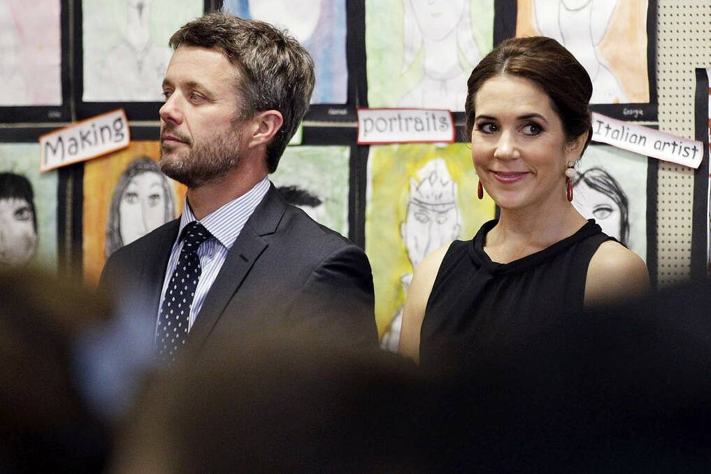 Denmarks Crown Prince Frederik, left, and Crown Princess Mary attend the Premier's Reading Challenge at Five Dock Public School. Photo: Brendon Thorne