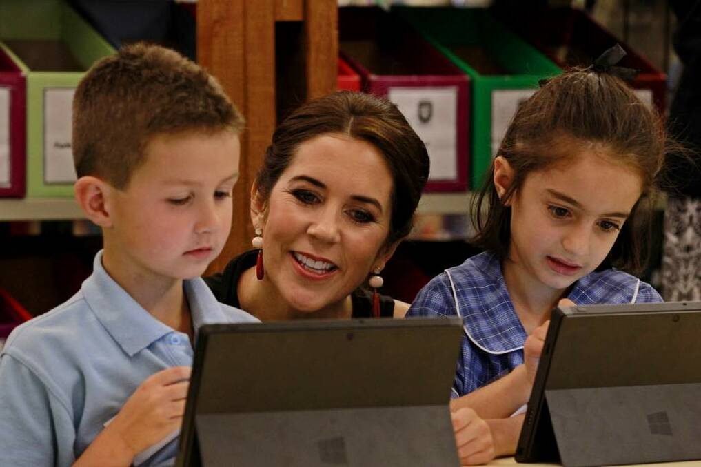 Crown Prince Frederik and Crown Princess Mary of Denmark visit Five Dock Public School for the Premier's Reading Challenge as part their official visit to Sydney. Photo: Ben Rushton