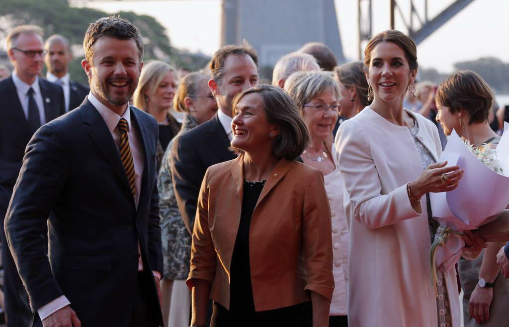 Denmark's Crown Prince Frederik (L) and his Australian wife Crown Princess Mary (R) arrives at the Sydney Opera House. Photo: David Gray