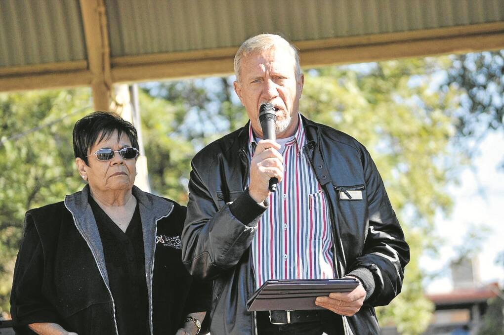 GUNNEDAH Mayor Owen Hasler and Cr Gwen Griffin at the official opening of NAIDOC Week on Sunday.