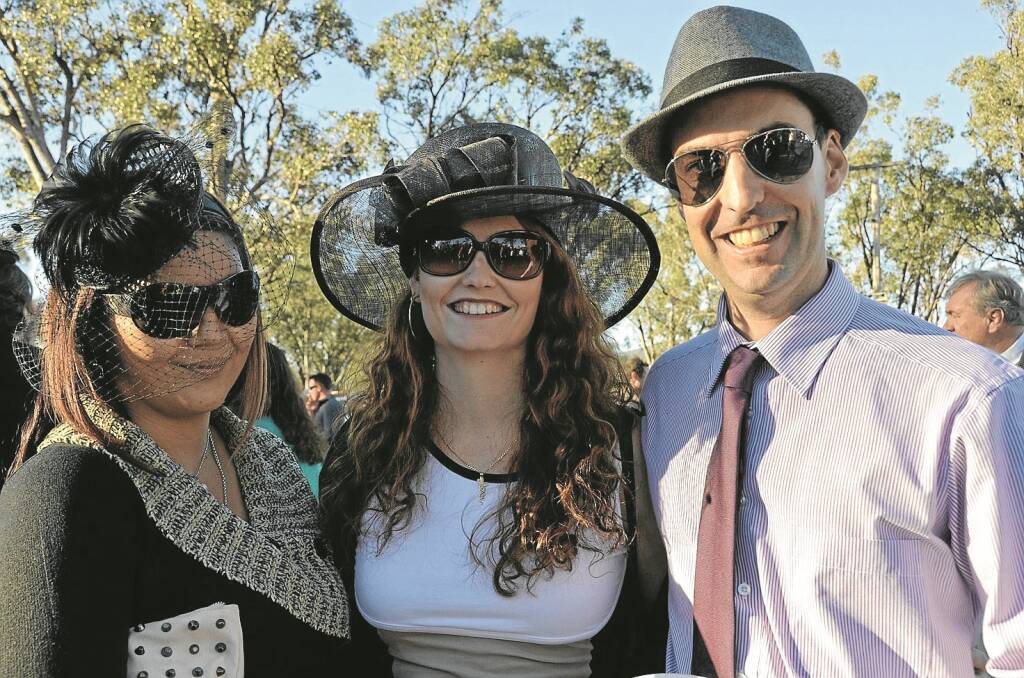 A RACE day outing for Gunnedah friends, from left, Edlyn Thompson, Tammy Lynch and Nick Clark.