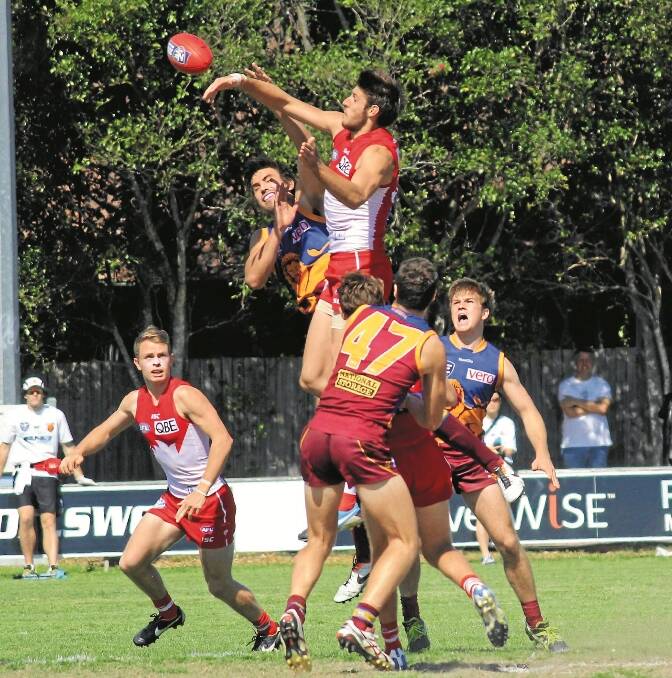 THIS is why the Sydney Swans signed Sam Naismith. Soaring well above the ruck at a game earlier this year for the club, the tall ruckman will be looking to push his credentials for a spot in the top side in 2014. 