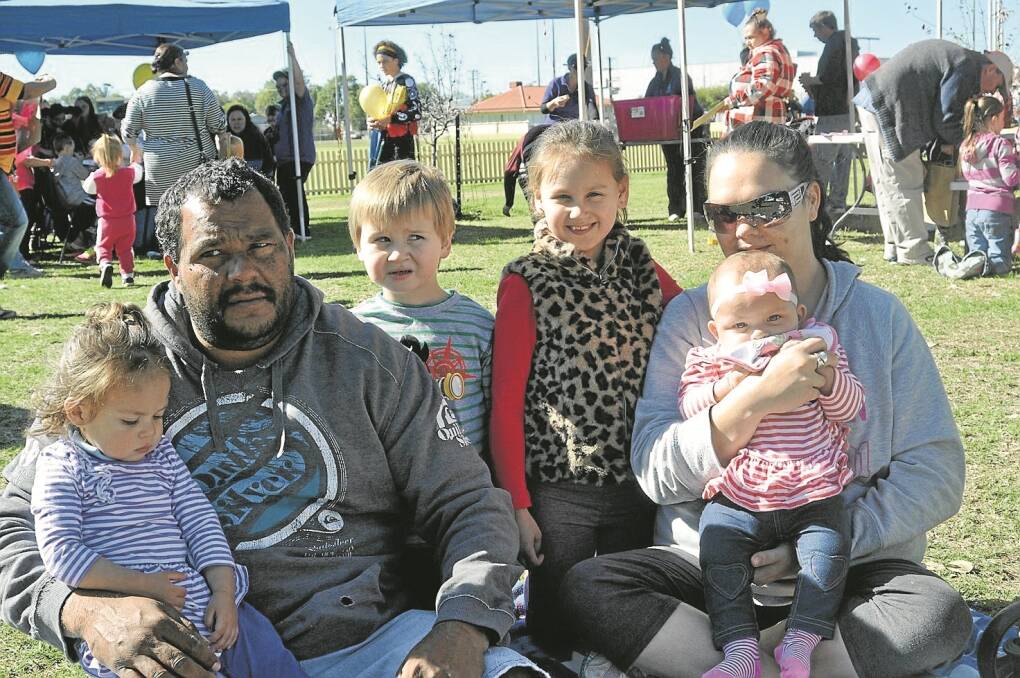 ENJOYING a family day out are Richard Carney and Rachelle Suey with children Kaden (4), Tyra -Jane (6), Lataya (17 months) and Alli (six months).