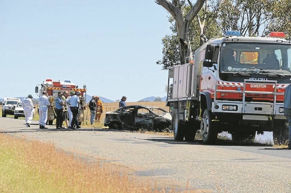 The fatal crash scene near Lake Keepit on Tuesday.