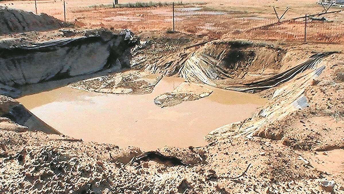 Pilliga landholder and anti-coal seam gas campaigner Tony Pickard took this photo of a water sump at Bibblewindi 27H on September 26.