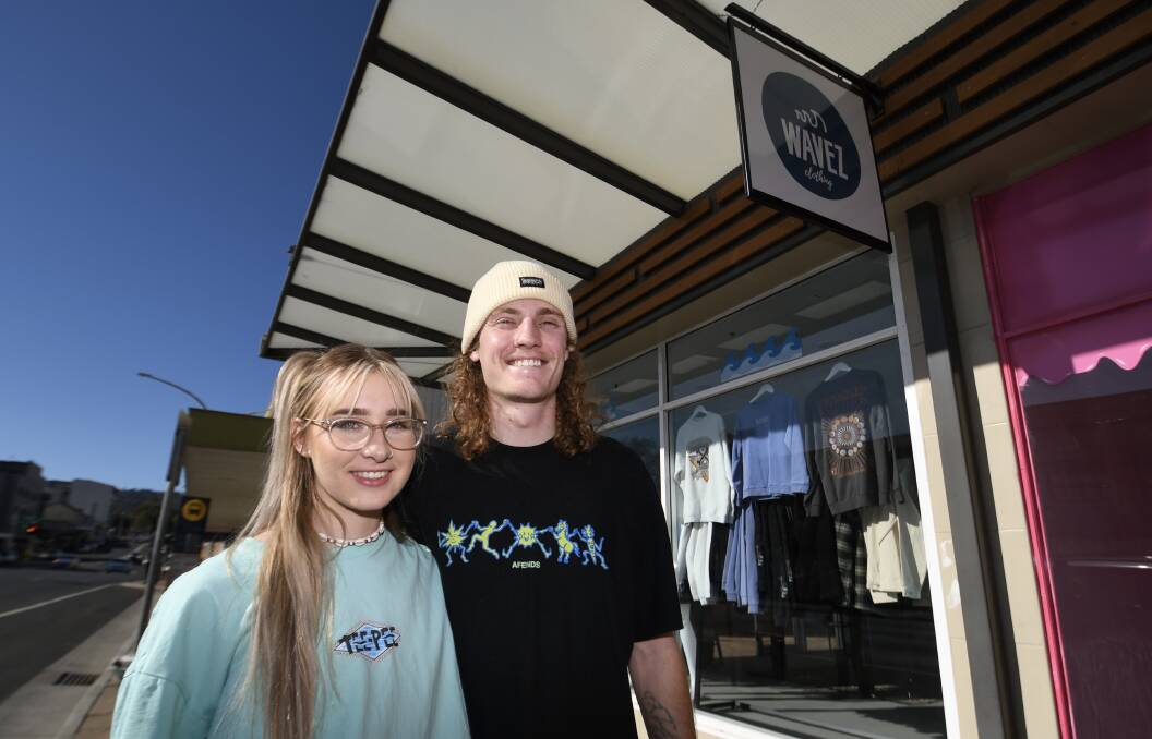 SURF'S UP: Jessie Head and Jordan Jeffriess-Tapper took inspiration from Byron Bay when opening their store, Wavez. Photo: Gareth Gardner