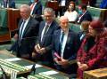 Parkes MP Mark Coulton (left) in swearing-in ceremony at parliament last week. Picture: Supplied