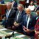 Parkes MP Mark Coulton (left) in swearing-in ceremony at parliament last week. Picture: Supplied