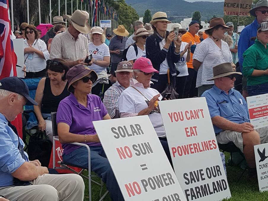 Loomberah community members attended the National Anti-Renewables Rally in Canberra this week. Picture supplied