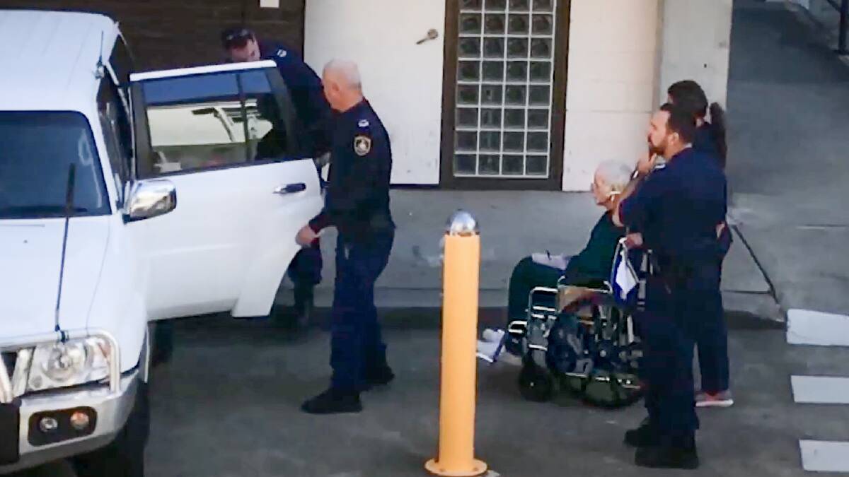 Ivan Milat leaving Prince of Wales Hospital for Long Bay Jail in May. Picture: Nine News