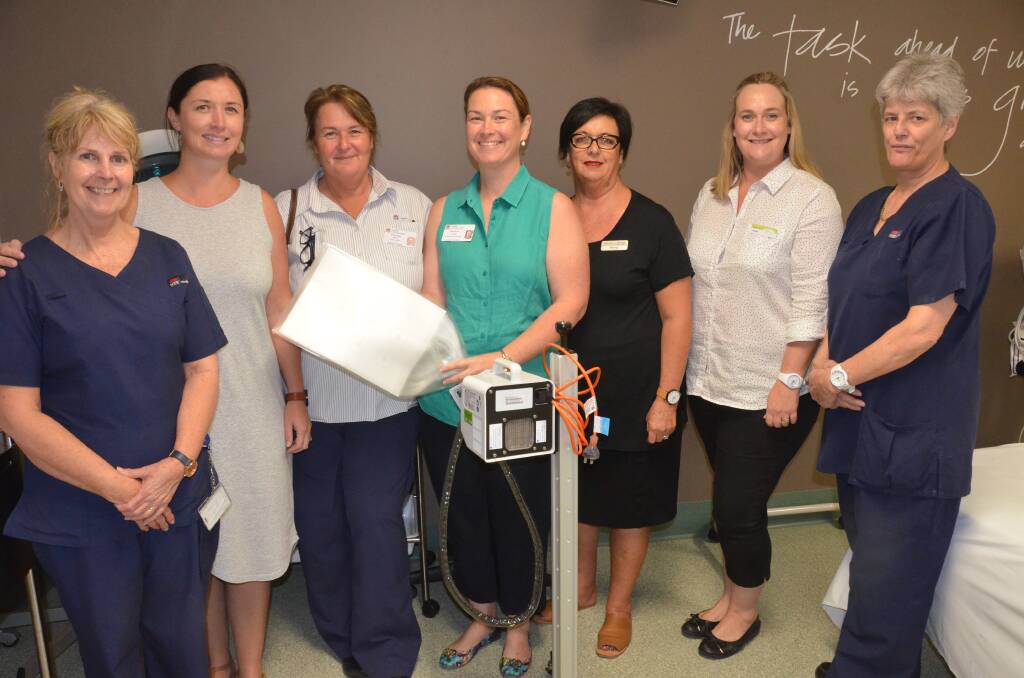 PRAMS donated a Biliblanket to the Gunnedah Hospital maternity ward recently. PRAMS members are pictured with Gunnedah Health Service staff.