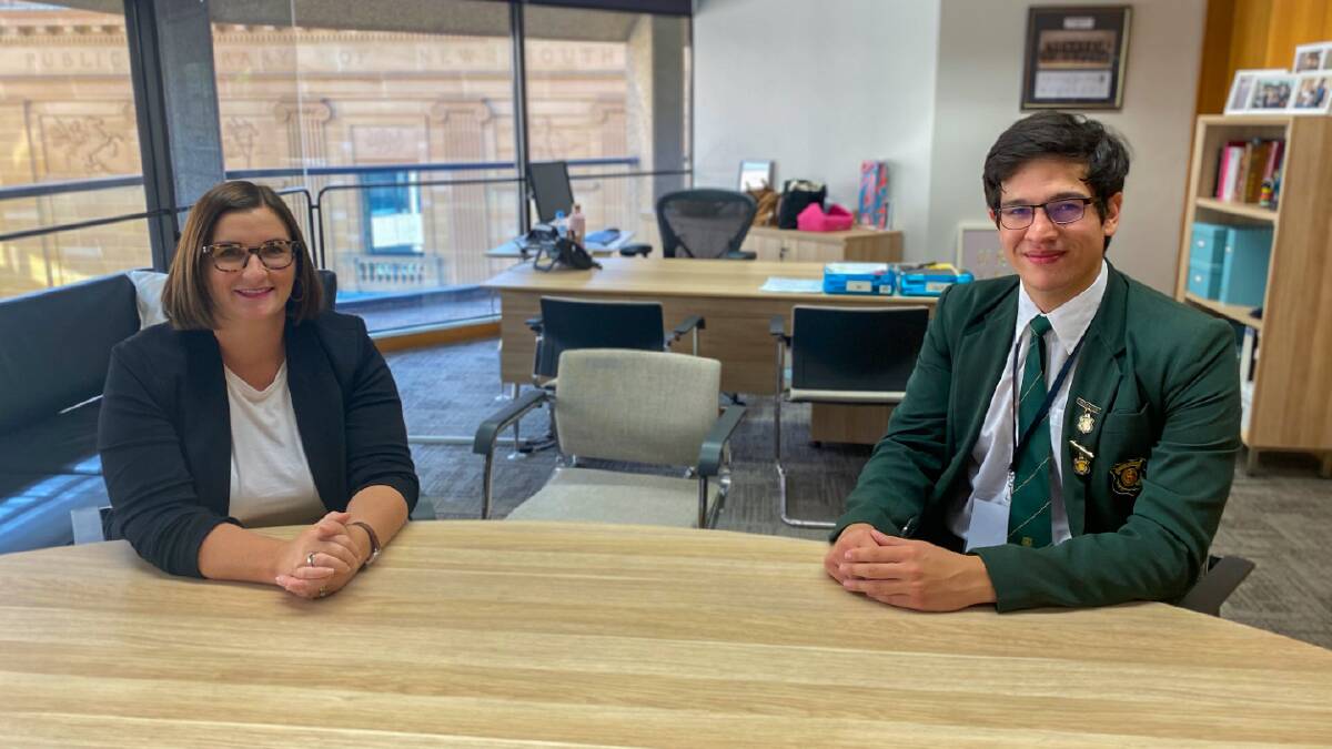 Aidan R de Luzuriaga met with Sarah Mitchell, Minister for Education and Early Childhood Learning at Parliament House during the 26th Constitutional Convention.