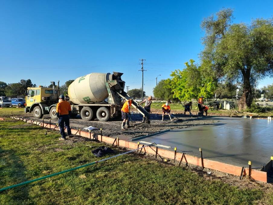 Underway: Work has commenced on the construction of the new canteen and amenities block at Werris Creek's David Taylor Oval. Photo: Supplied.