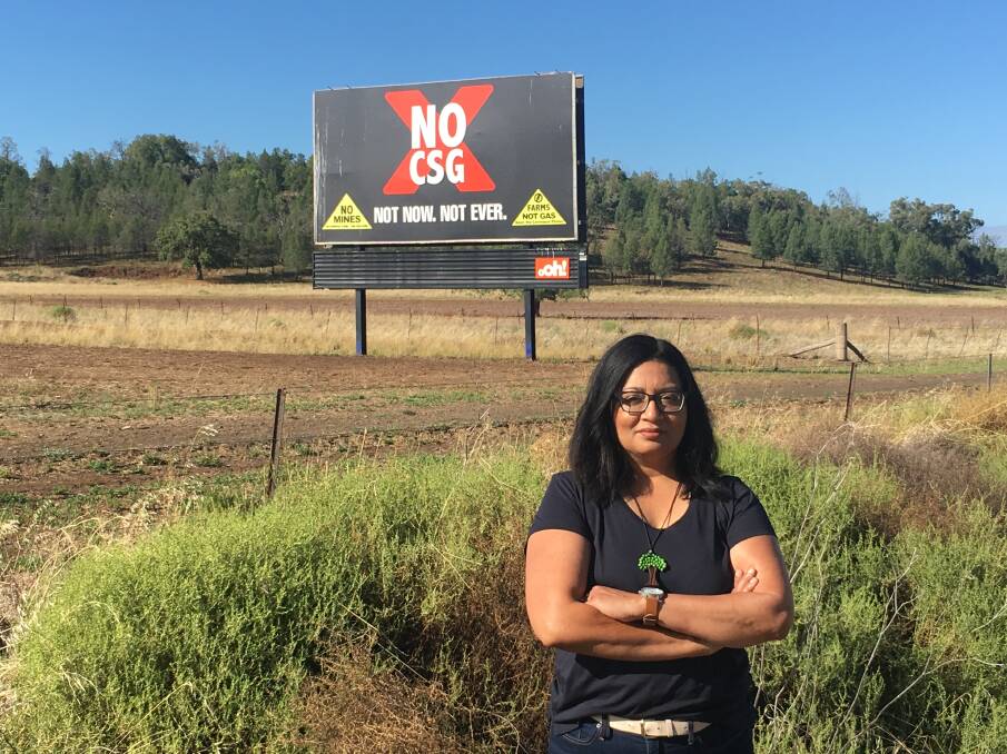 KEEP FIGHTING: Greens MLC Mehreen Faruqi spoke with farmers on the Liverpool Plains, along with those fighting against coal seam gas in the Pilliga forest.