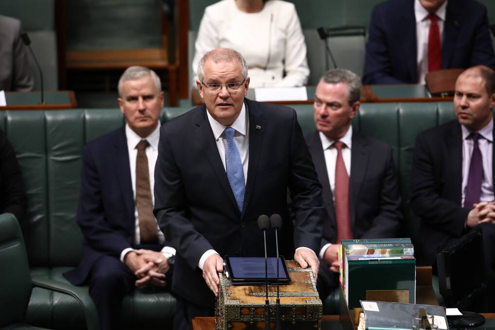 Prime Minister Scott Morrison delivers his National Apology to Victims and Survivors of Institutional Child Sexual Abuse speech in the House of Representatives at Parliament House in Canberra on October 22, 2018.  Photo: Dominic Lorrimer