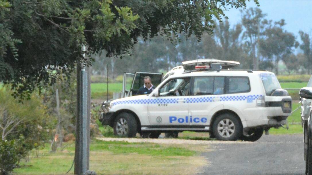 Crime scene: Oxley police conduct examinations at the property in Gunnedah in July 2020. 