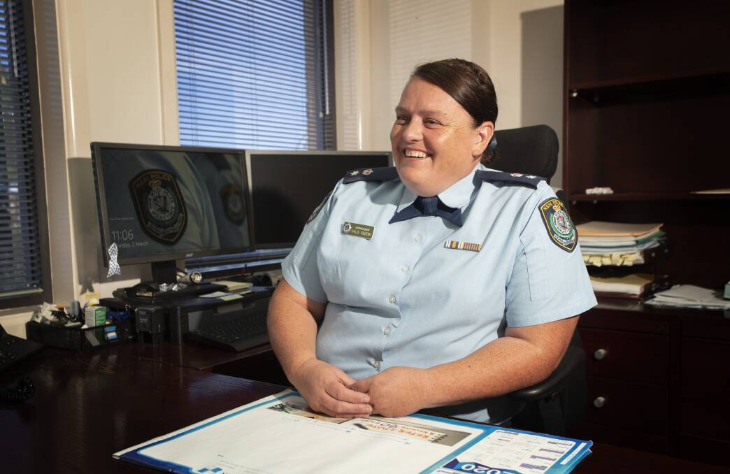 Head of the force: Superintendent Kylie Endemi has taken the reins of the Oxley Police District - the first-ever woman to hold the top job in the local policing area. Photo: Peter Hardin 020320PHB023