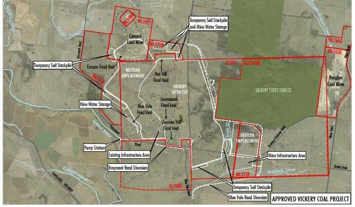 The original Vickery coal mine plan footprint that was approved in 2014.